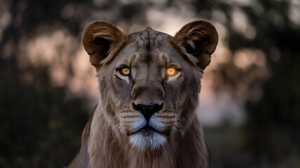 Obraz premium Lion cub staring, close-up
