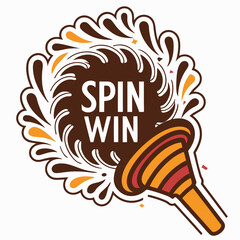 Obraz premium Spin Win Badge with Gragger Design for Purim Celebration