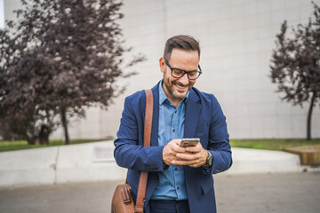 Fototapeta premium man with mobile phone