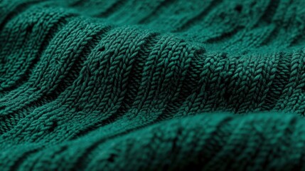 Mesmerizing Emerald Knitted Fabric Texture