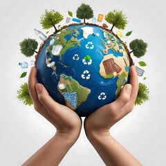 Protecting Our Planet.Hands Holding a Sustainable Future