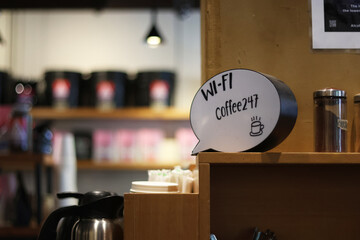Wifi Coffee 247 Password Shop Sign
