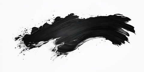 Abstract black in splash, paint, brush strokes, created by ai