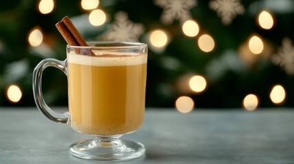 Hot buttered rum with a cinnamon stick
