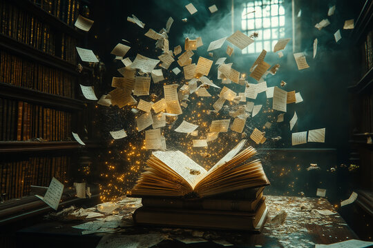 Magic book opened