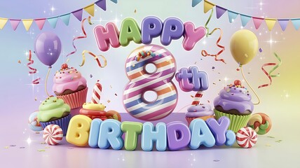 Candy-Themed Happy 8th Birthday