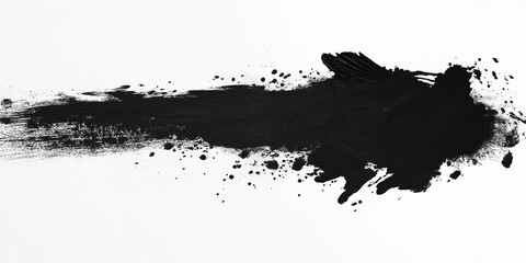 Obraz premium Abstract black in splash, paint, brush strokes, created by ai
