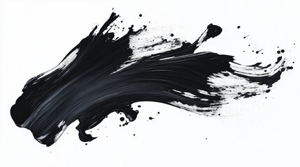 Abstract black in splash, paint, brush strokes, created by ai