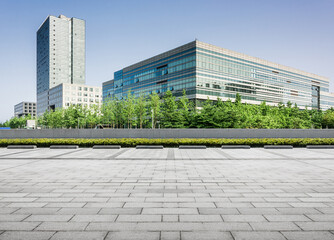 Modern Urban Architecture with Lush Greenery and Clear Skies