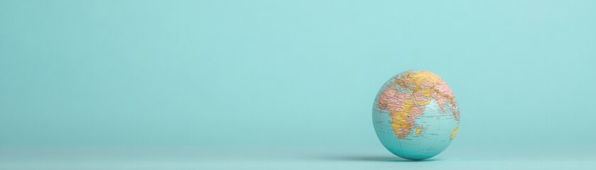 A Vintage Globe on a Light Blue Background