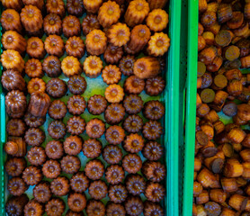Canele, French pastry flavored with rum and vanilla, specialty of Bordeaux region, France