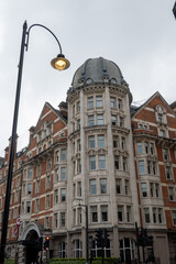 Fototapeta premium Westminster, walking on streets with old houses in spring, city life, government and parliament district in London, UK