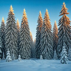 winter forest with snow