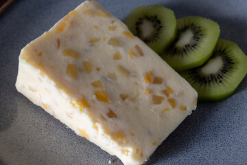Cow cheese from England, Yorkshire Wensleydale with Mango and Ginger Cheese