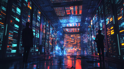 Cyberspace security hub visualized as a fortified digital fortress, safeguarding sensitive data from cyber threats. Cyber Fortress. Illustration