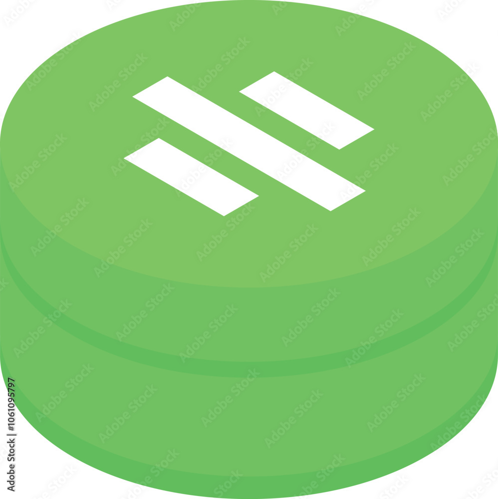 Poster green cylinder database representing big data storage and cloud computing, symbolizing information t