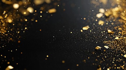Black Background with flowing golden glitter