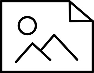 Gallery icon, silhouette of an image, Photo album icon, Picture icon, thin line, outline and stroke style