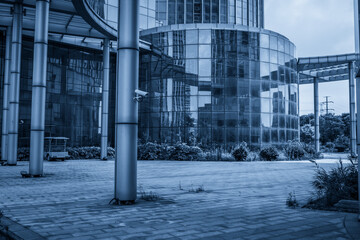 Modern Architectural Reflections in a Serene Urban Landscape