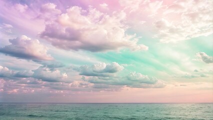 Obraz premium Soft pastel gradient background with a smooth, velvety blend of light colors—lavender fading into blush pink, pale yellow, and sky blue. The gradient is seamless and has a gentle, airbrushed effect, w