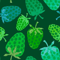 Cartoon summer fruit seamless strawberry pattern for birthday wrapping paper