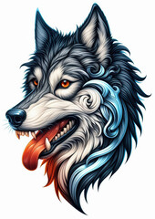 Fototapeta premium TRIBAL TATOO トライバル タトゥ 狼 wolf