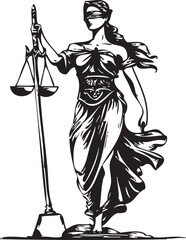 lady justice with scale vector