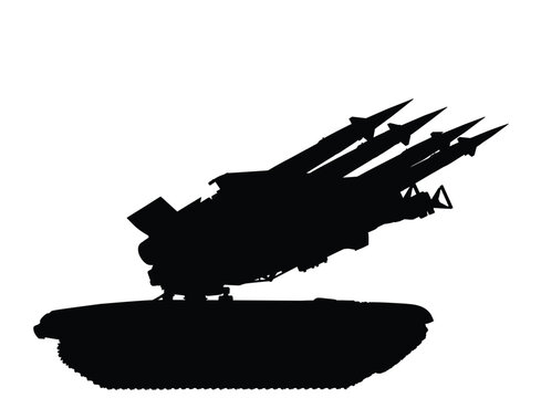black silhouette missile launcher on white clip art preview