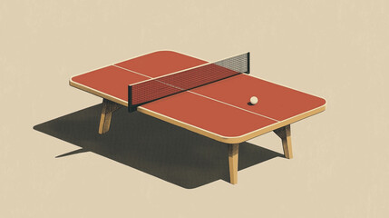 Ping pong minimalist illustration poster. Sport. Hobby.