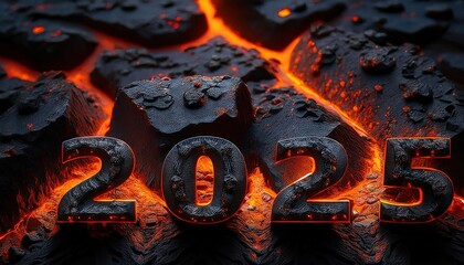 Lava Background with Bold 2025 Year