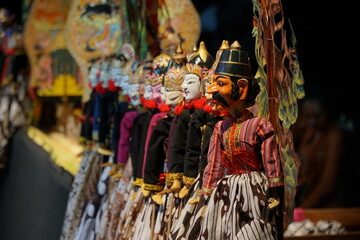 Obraz premium Wayang golek on display before the show