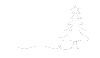Christmass tree art line.