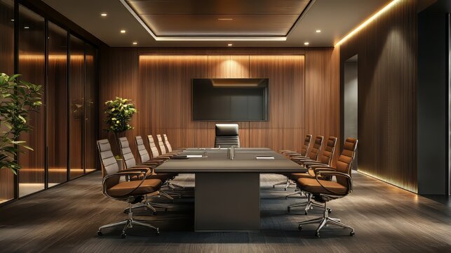 Elegant, boutique consulting firm office featuring private client meeting rooms and architectural conference rooms. Ultra-realistic, hypermaximalist, 8K fine-detail advertising photography