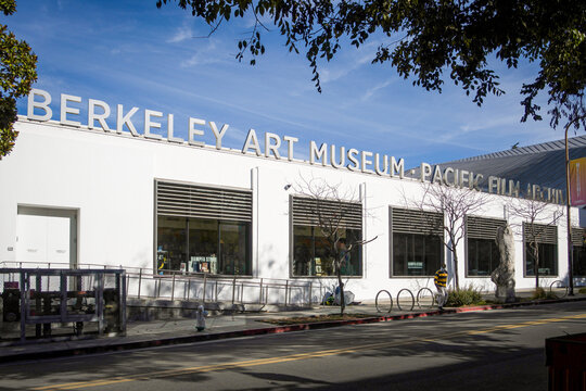Street view of the Berkeley Art Museum and Pacific Film Institute, where of the world&rsquo;s largest collections of work by women artists is now on view.