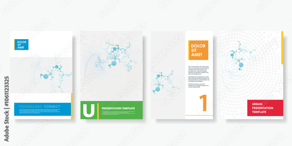 Poster Vector design element. Outline drawing. Business technology concept. Outline symbol collection. Trendy design. Line art style