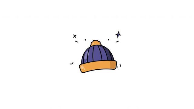 beanie hat animated icon illustration motion graphic design