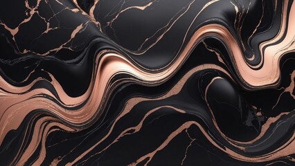 Obraz premium Black and rose gold marble background