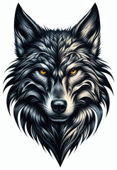 Naklejka premium TRIBAL TATOO トライバル タトゥ 狼 wolf