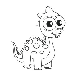 a stegosaurus. baby. kid. hand drawn. outline. line art. simple design. you can change color you want. vector illustrations
