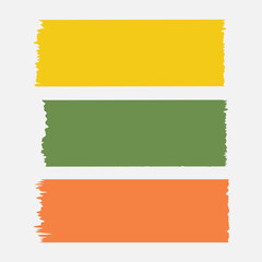 Multicolored vector banners or ribbons with torn edges.  Green, yellow and orange color note frames