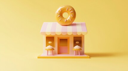 Cheerful and Vibrant Donut Shop in a Pastel Palette