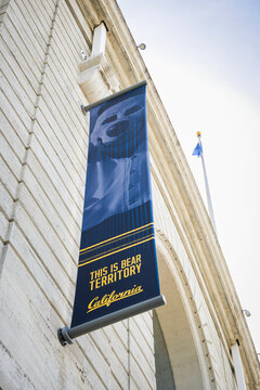 "This is Bear Territory" Cal Football sign on the side of Memorial Stadium on the U.C. Berkeley campus. The Cal Bears Football team has lost all of its games to date playing in its new ACC Conference.