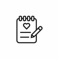 romantic note icon sign vector