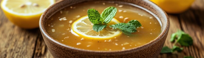 Refreshing Vegan Detox Soup with Lemon and Mint, Healthy Lunch Recipe Easy to Make, Perfect for Weight Loss, Gluten-Free, Dairy-Free, Plant-Based, Delicious and Nourishing
