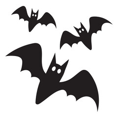 Vector Hand Drawn Bats Silhouette Icon