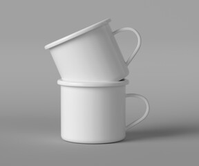 White Ceramic Mockup Mug in white background	
