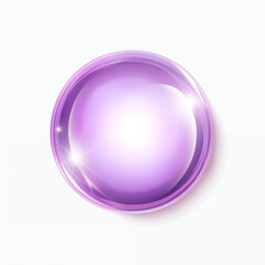 A shiny purple gemstone glows brightly, reflecting light in a minimalist environment