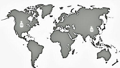 Fototapeta premium World Map of Milk Sources
