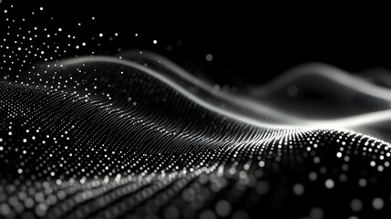 Abstract Digital Wave, background, black, bokeh, bright, dots