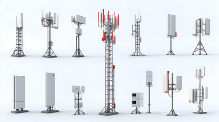 Cell Phone Tower Collection, mobile phone tower, telecommunications tower, communication tower, antenna, radio antenna